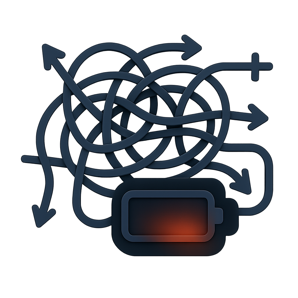 Visual representation of startup chaos and execution drift
